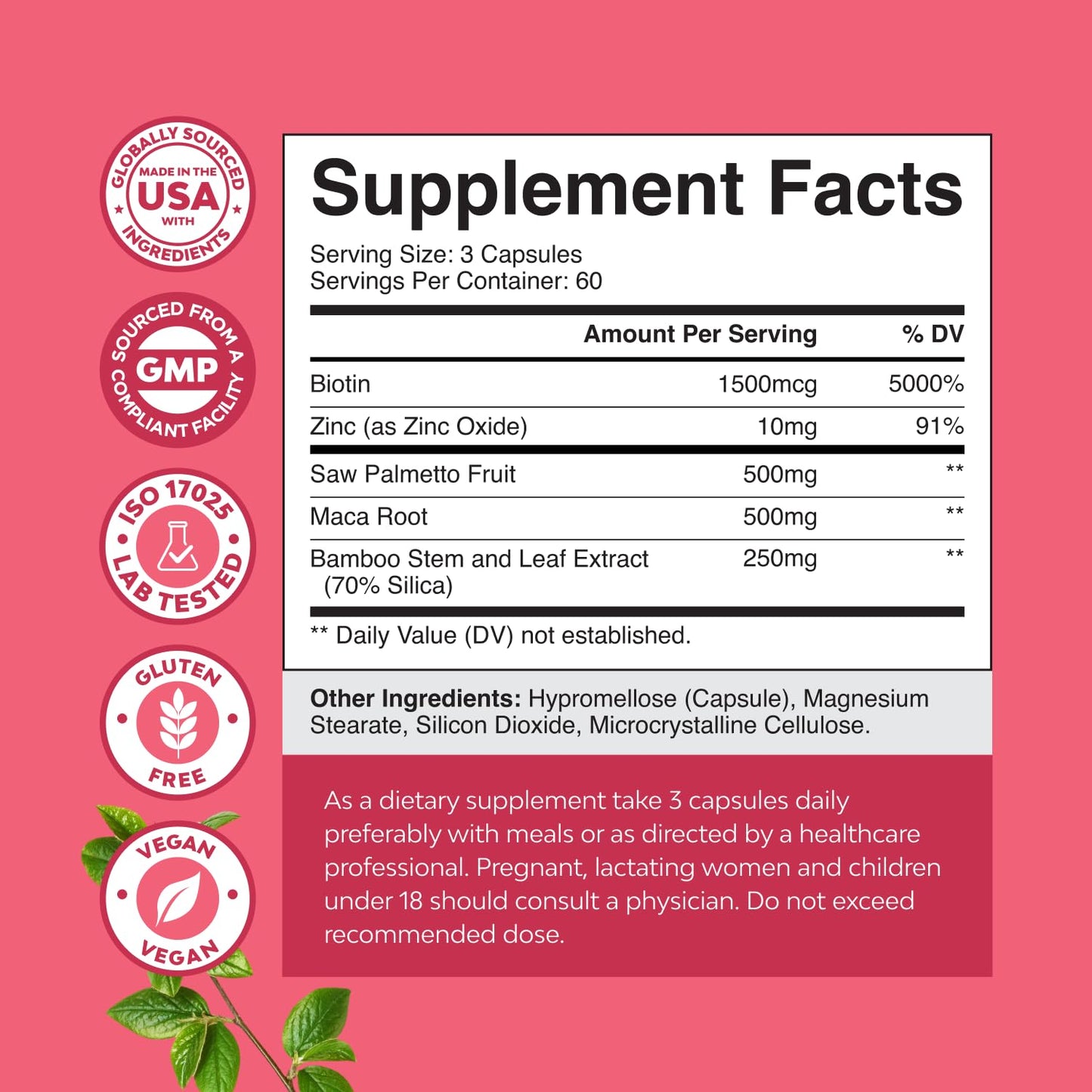 Natures Craft Extra Strength Saw Palmetto Capsules, 180 Count