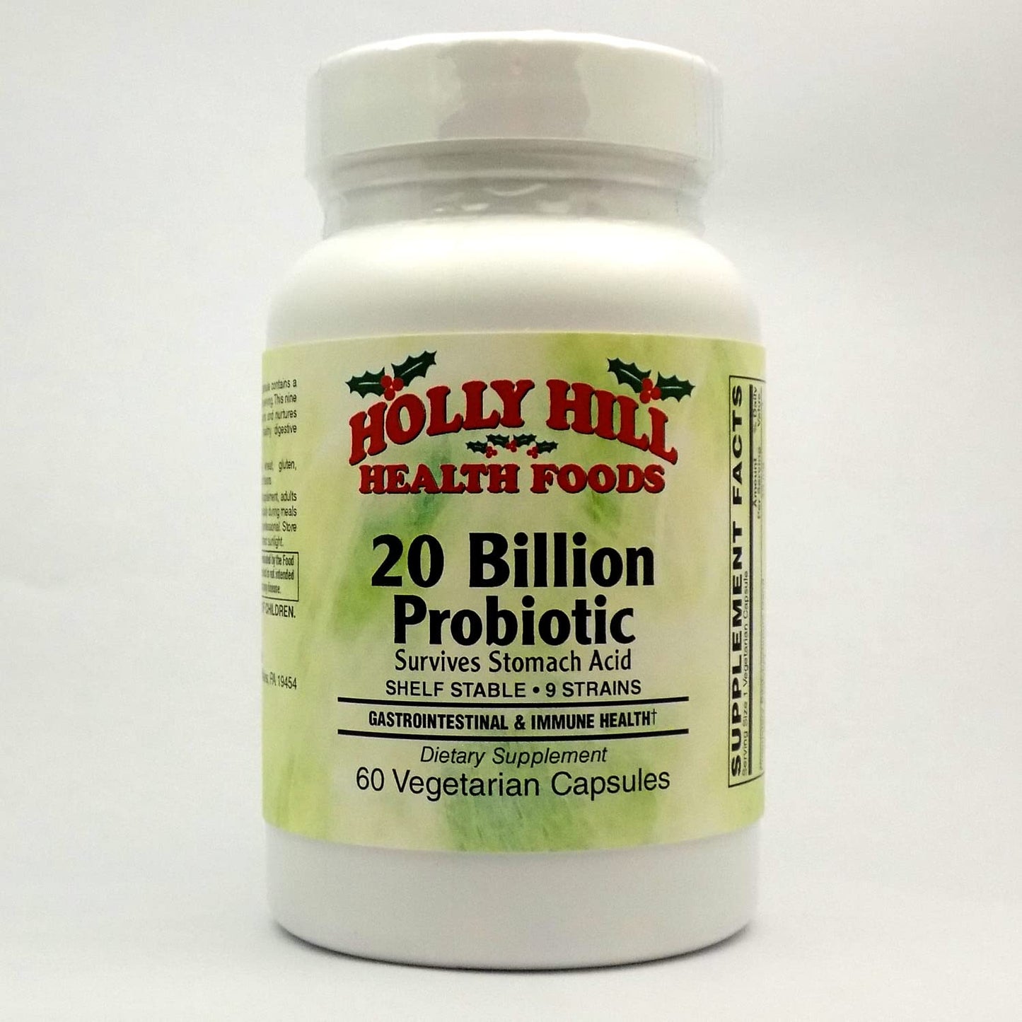 Holly Hill Health Foods 20 Billion CFU Probiotic Capsule, 60 Count