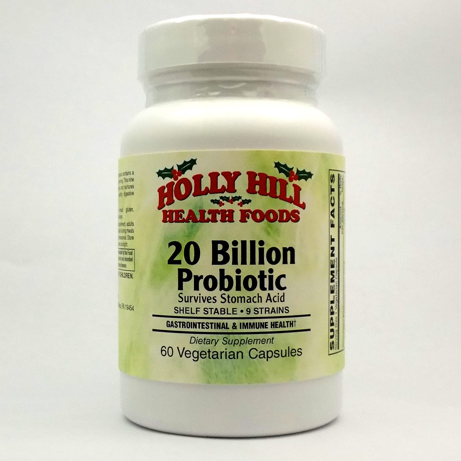 Holly Hill Health Foods 20 Billion CFU Probiotic Capsule, 60 Count