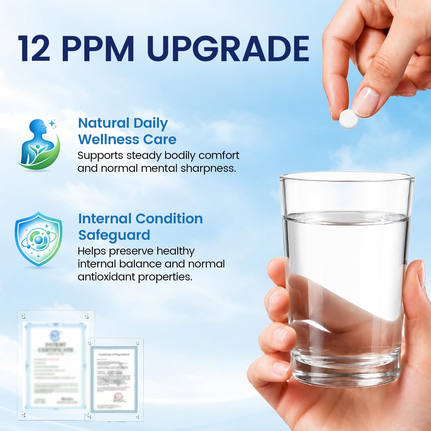 FIYY6VC PrimeCell H2 Molecular Hydrogen Tablets for Drinking Water 90 Tablets