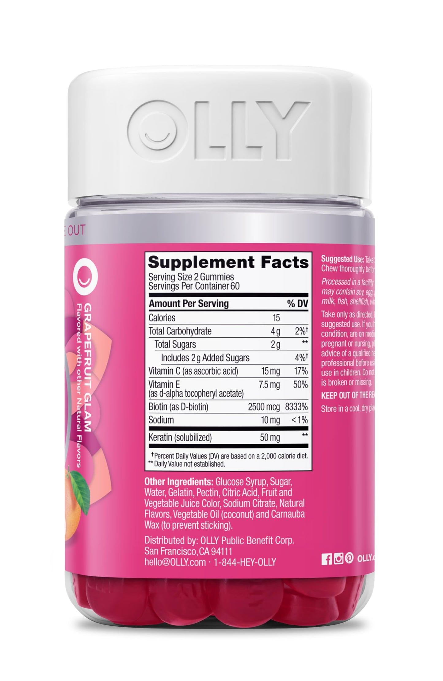 OLLY Hair Skin and Nails Gummies 120 Count