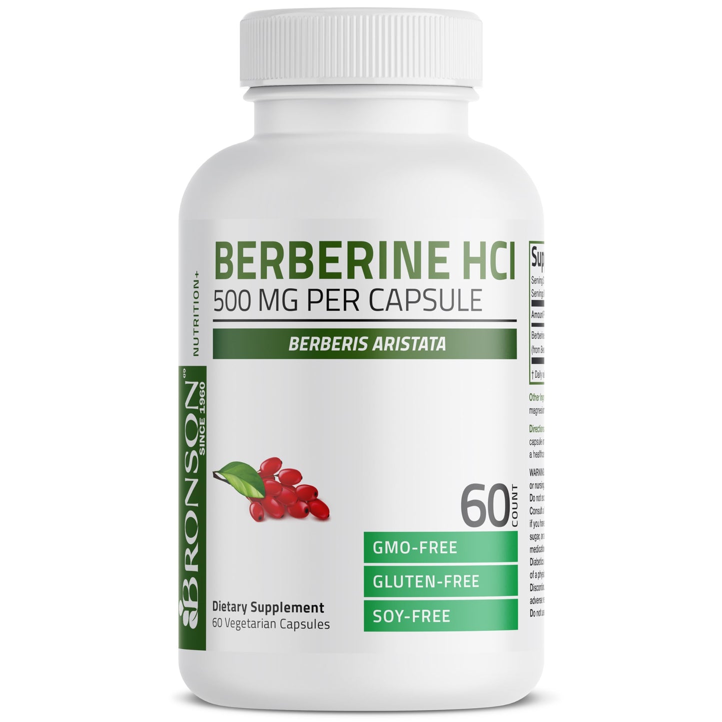 Bronson Berberine HCl 500 mg Capsule, 60 Count
