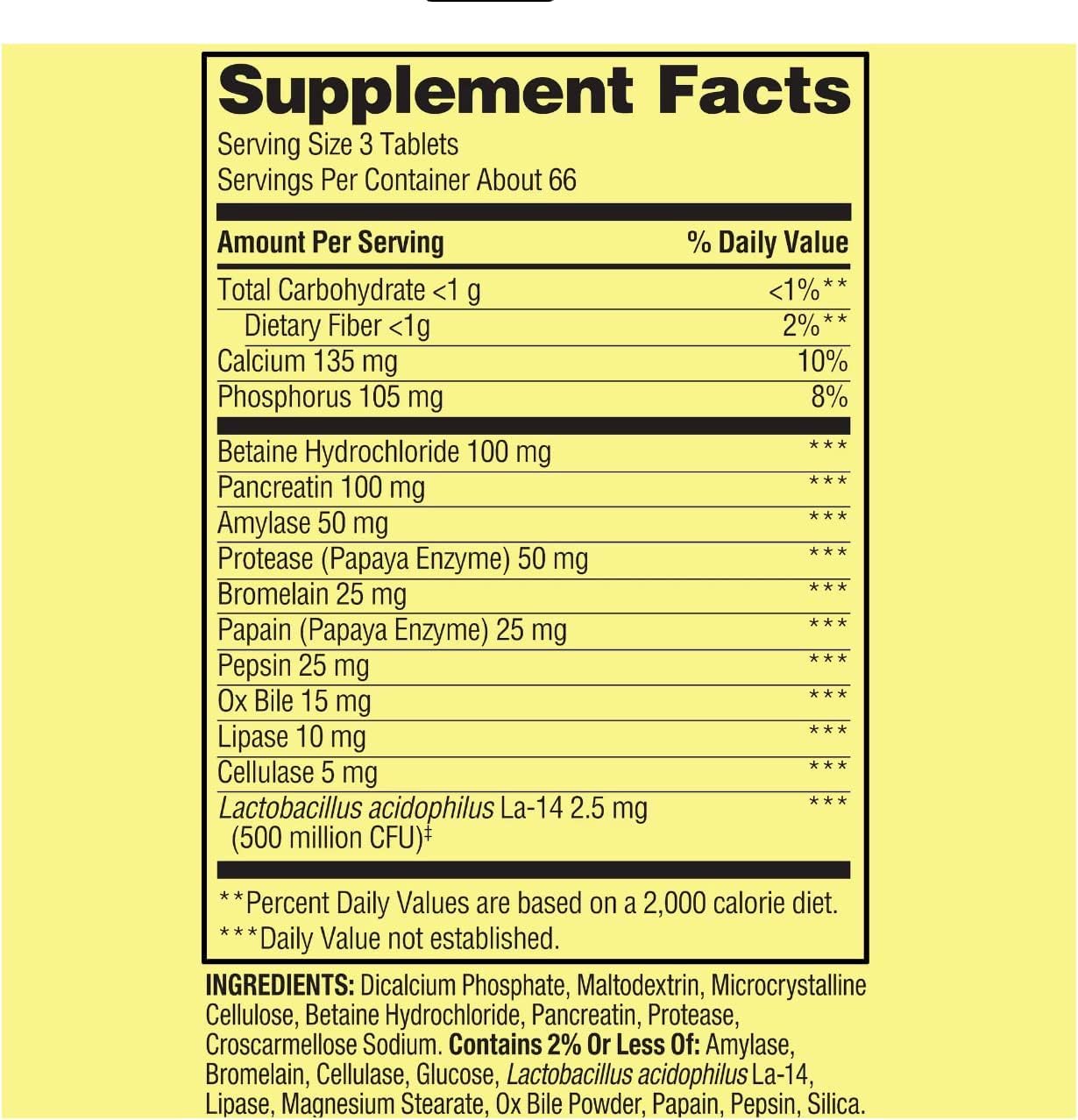 Generic Valley Multi-Enzyme Probiotic Tablet, 200 Tablets