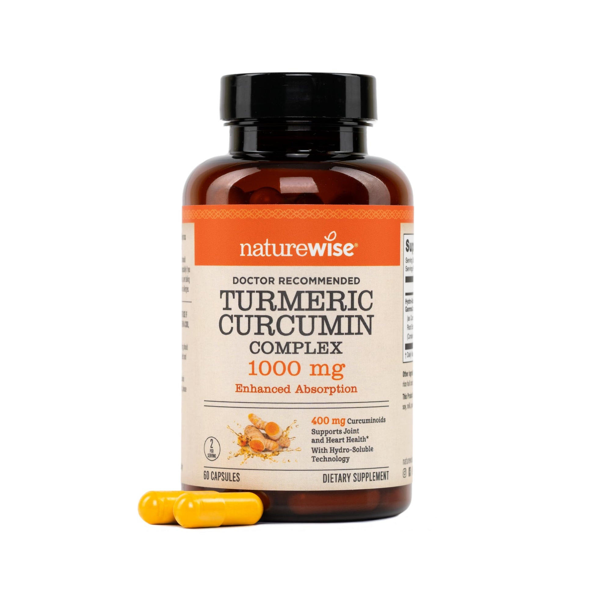 NatureWise Turmeric Curcumin 1000mg High Absorption Capsule, 60 Capsules