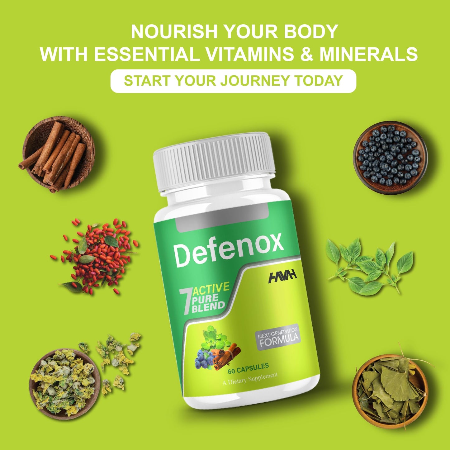 Havah Defenox 7 Active Formula Supplement Capsules, 60 Count