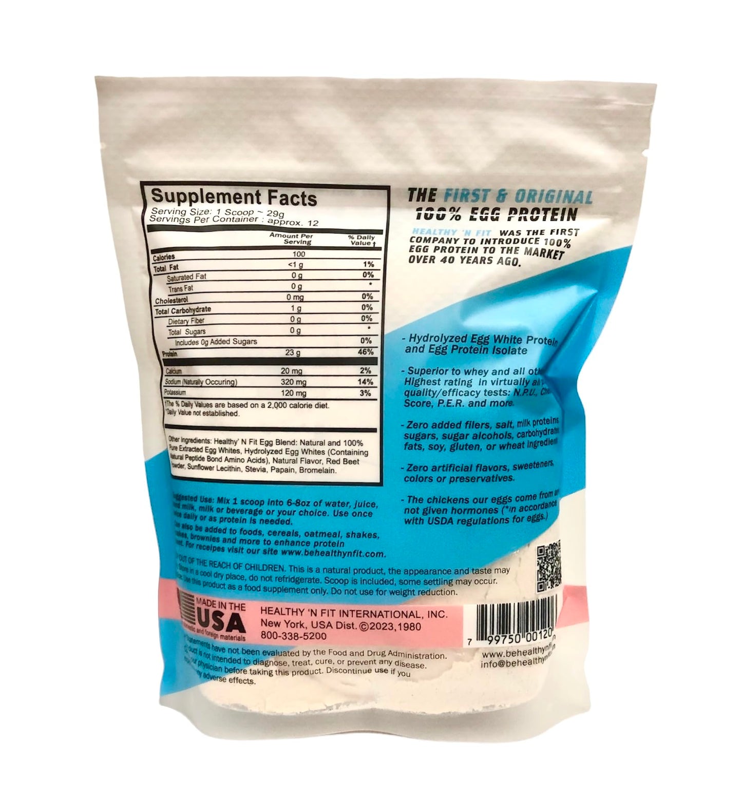 Healthy 'N Fit 100 Percent Egg Protein Powder, Strawberry Passion, 32 Servings
