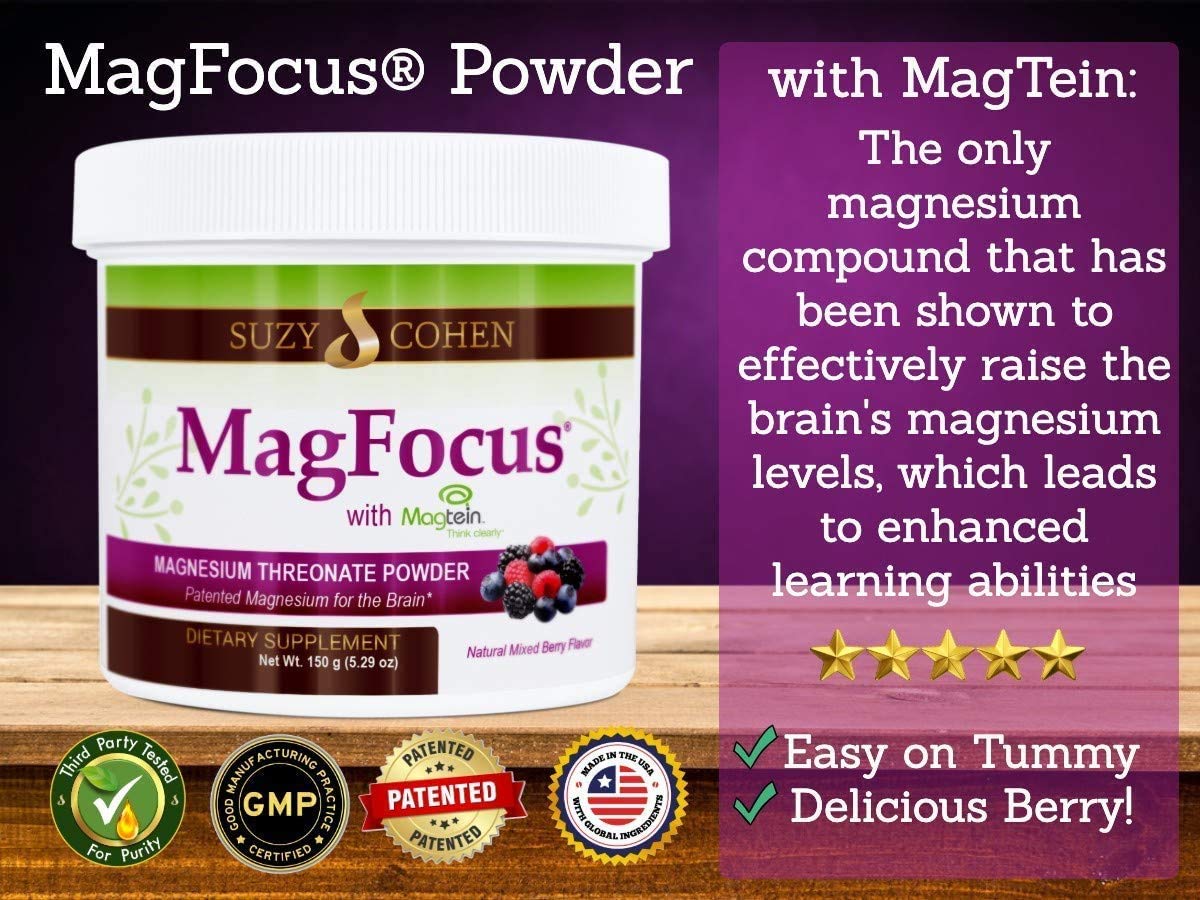 Script Essentials MagFocus Magnesium L-Threonate with Magtein (Mixed Berry) Plus Magnesium Glycinate for Wellness, Focus, and Cognition Powder 5.29 Ounce