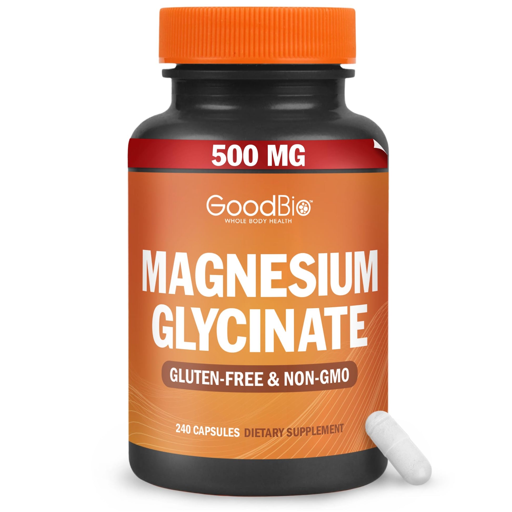 GOODBIO Magnesium Glycinate 500mg Capsule, 240 Capsules