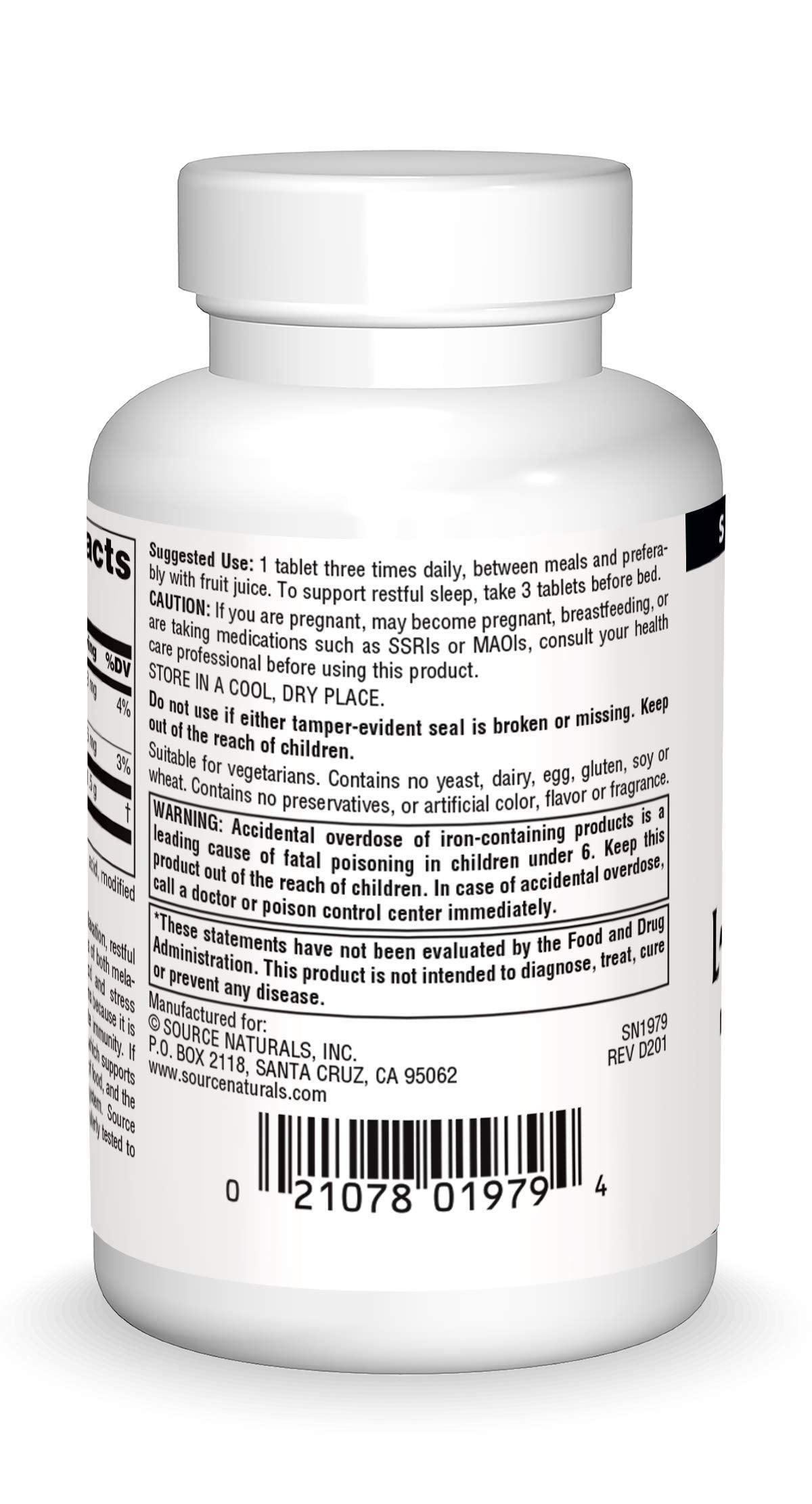 Source Naturals L-Tryptophan 500mg Tablet, 60 Tablets