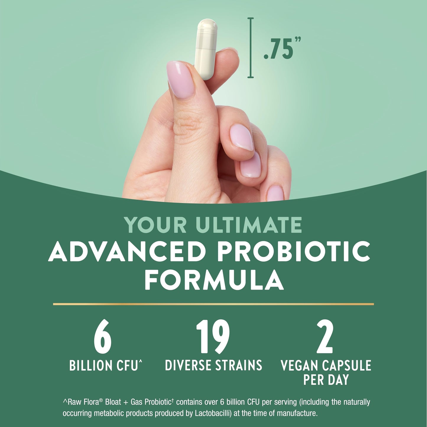 Raw Flora Bloat and Gas Probiotic for Women & Men Capsule, 60 Capsules
