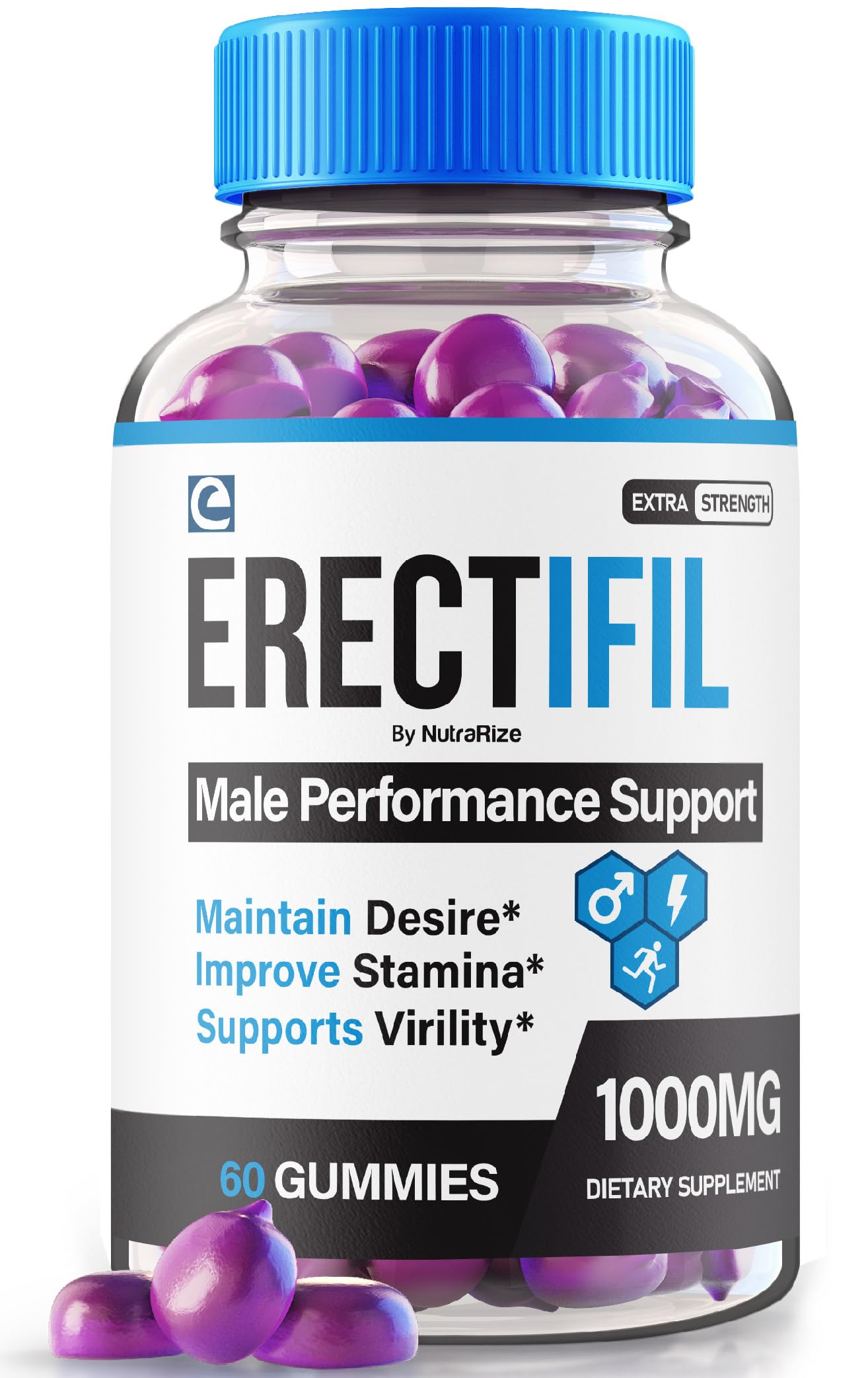 NutraRize Erectifil 1000 MG Gummies 60 Count