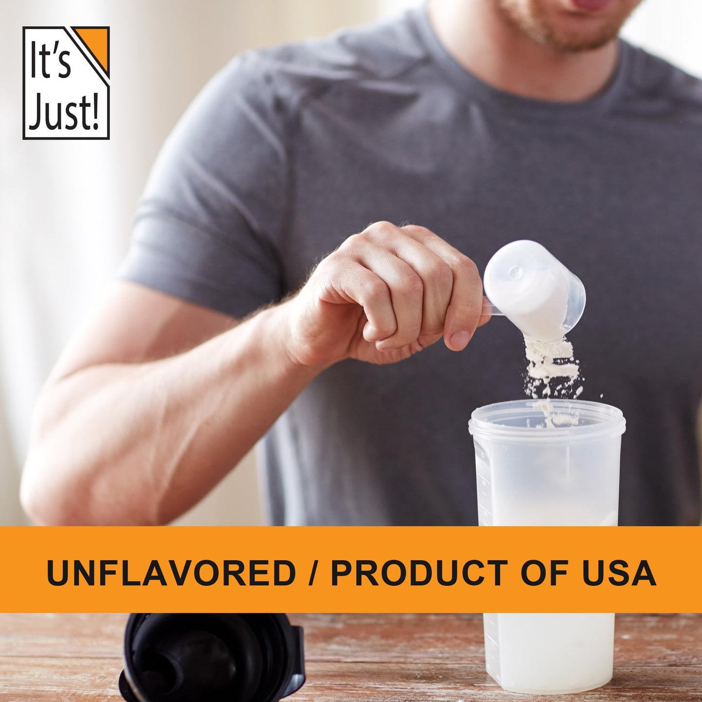 It's Just! 100% Casein Protein Powder Unflavored, 48oz