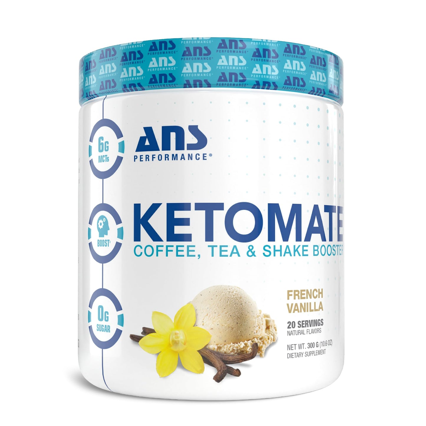 ANS Performance Ketomate Sugar Free Coffee Creamer with MCT Oil Powder, 10.33 Ounce