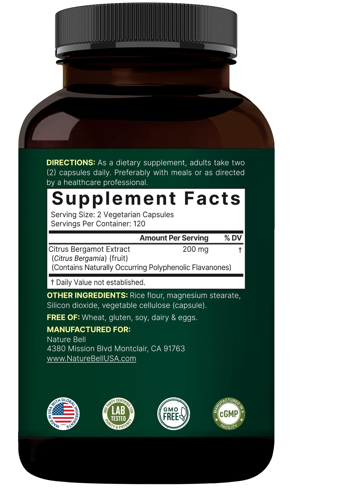 NatureBell Citrus Bergamot Capsules, 240