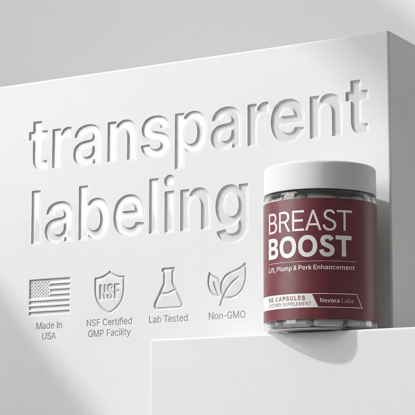 Nevora Labs Breast Boost Breast Enhancement Pills Capsule 60 Count