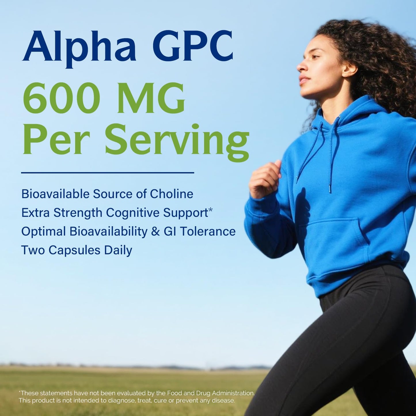 Innate Vitality Alpha GPC 600mg Choline Supplement, 60 Vegan Capsules