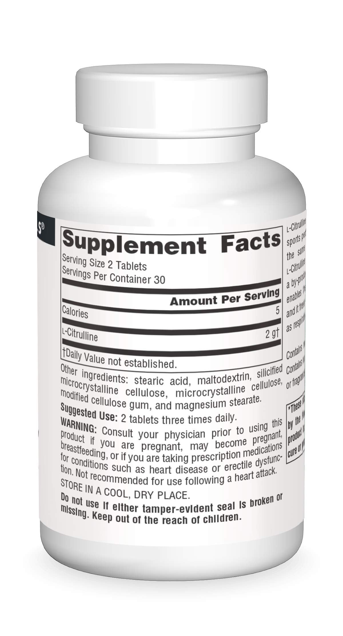 Source Naturals L-Citrulline 1000 mg Tablet, 60 Tablets