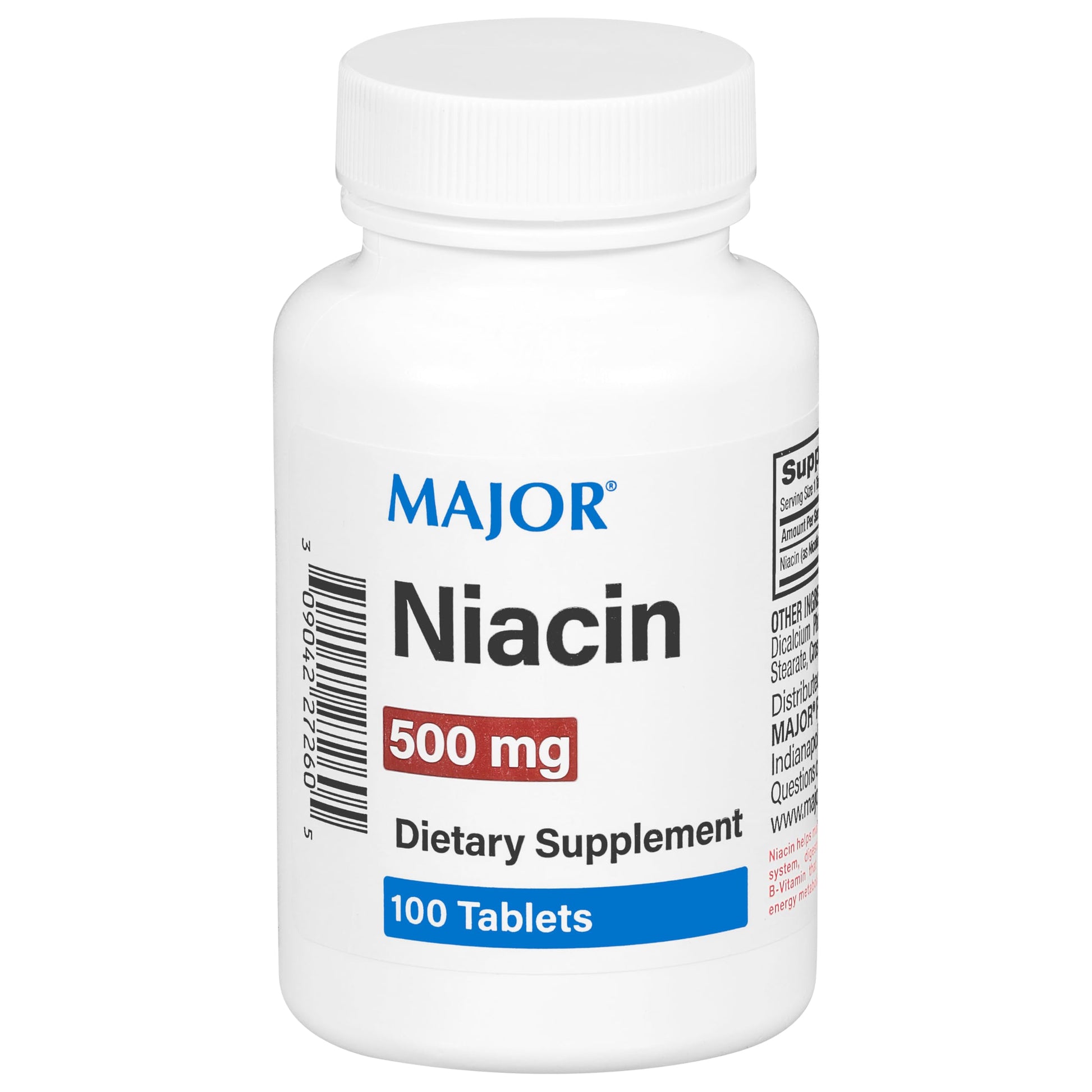 MAJOR Niacin 500mg Tablet, 100 Tablets