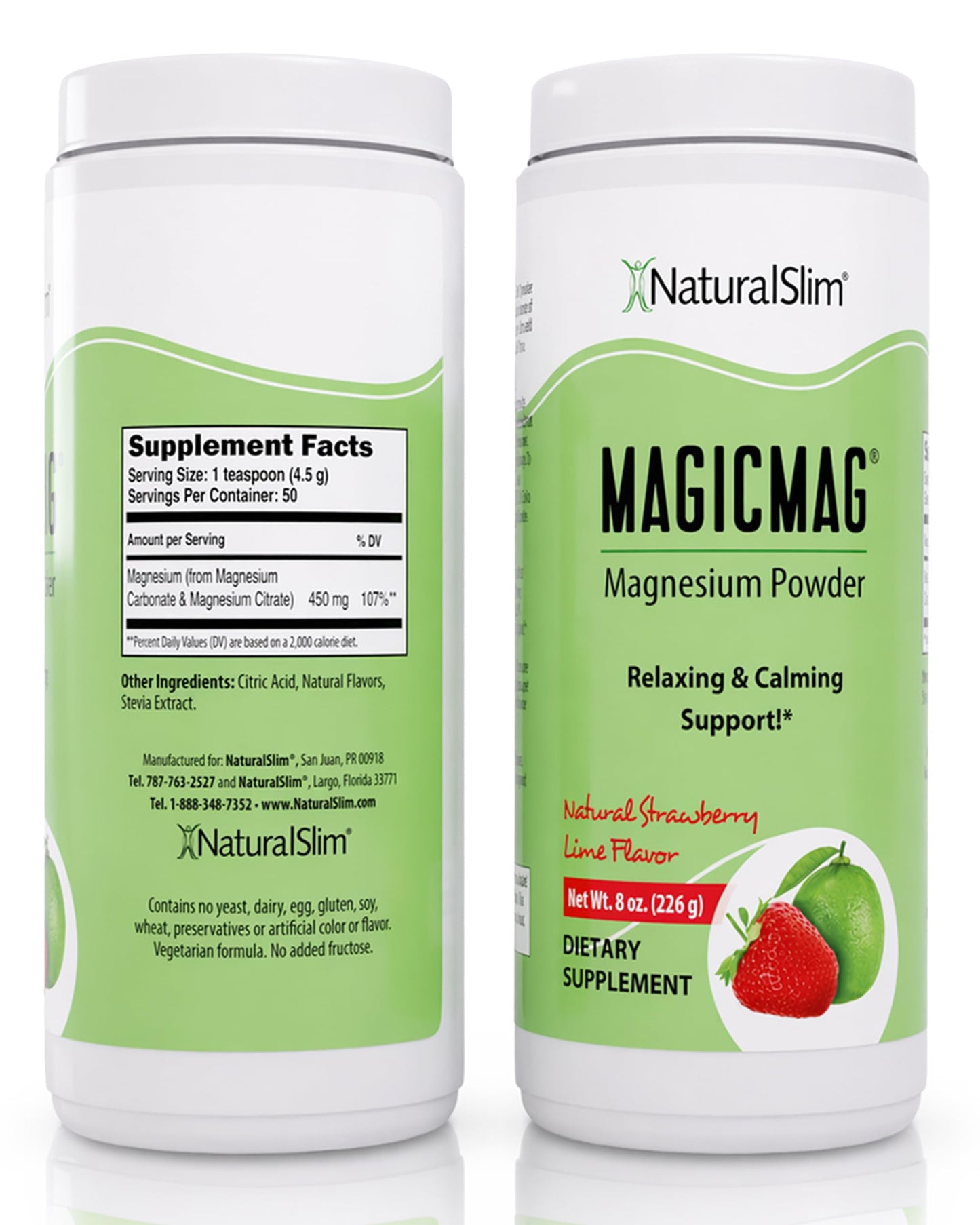 NaturalSlim MagicMag Magnesium Citrate Powder, 24 oz, 3 Pack
