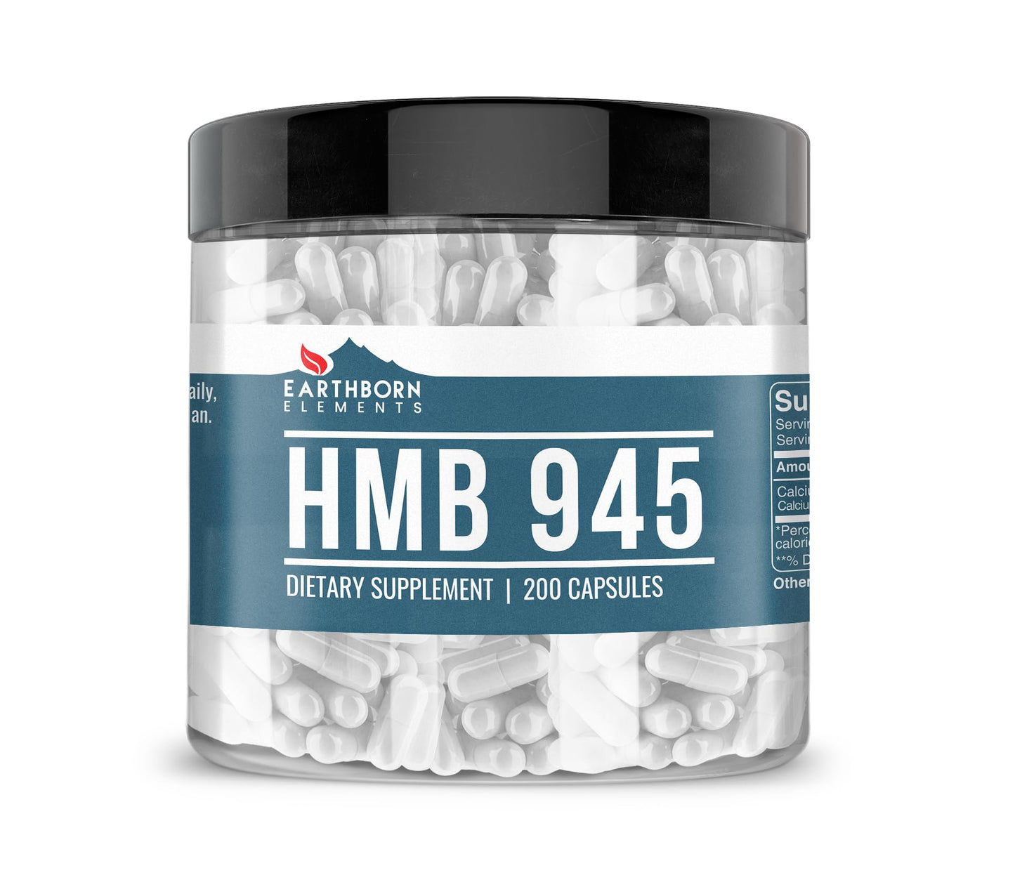 Earthborn Elements HMB Powder Capsules 200 Capsules