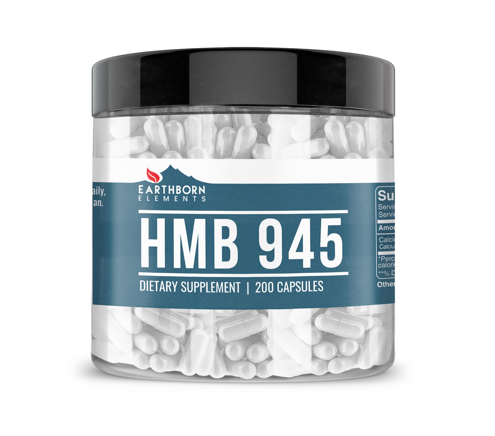 Earthborn Elements HMB Powder Capsules 200 Capsules