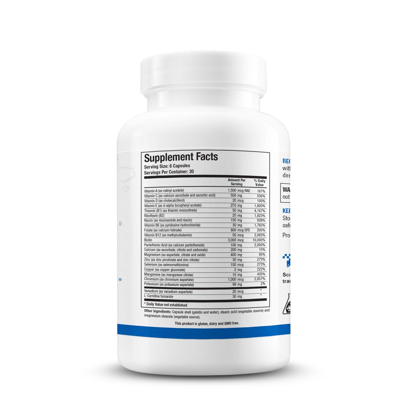 Biotics Research GlucoBalance Chromium, Vanadium, L-Carnitine Supplement Capsules, 180 Count