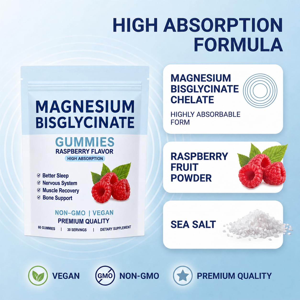 JUMUR Magnesium Glycinate Gummies 500mg 120 Count