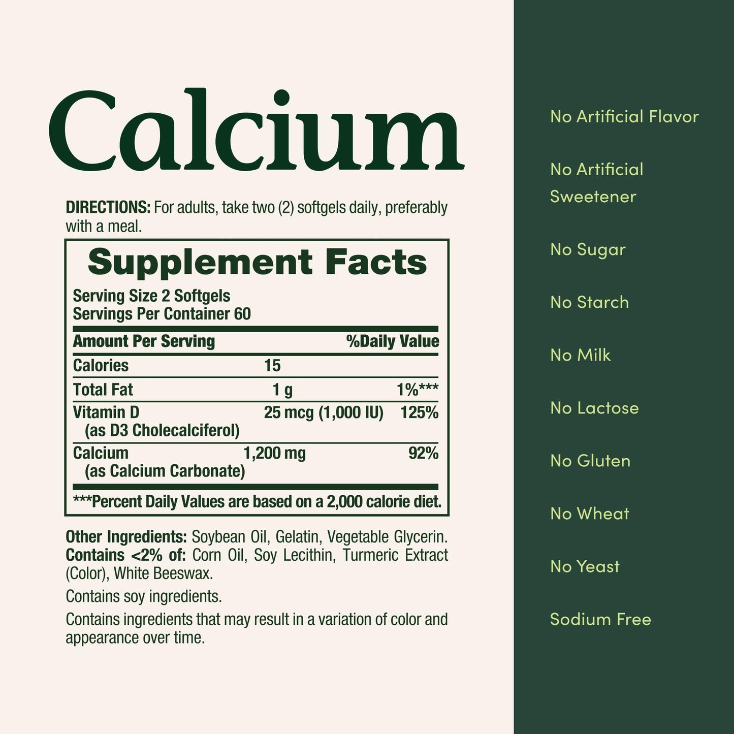 Nature's Bounty Calcium 1200mg with 1000 IU Vitamin D3 Softgels 120