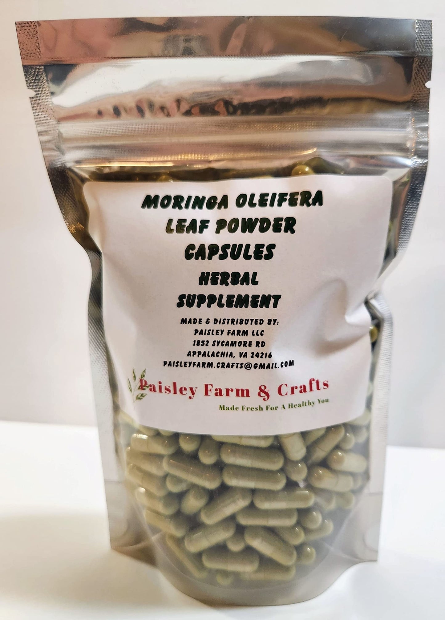 Paisley Farm and Crafts Moringa Oleifera Leaf Capsules, 300 Count