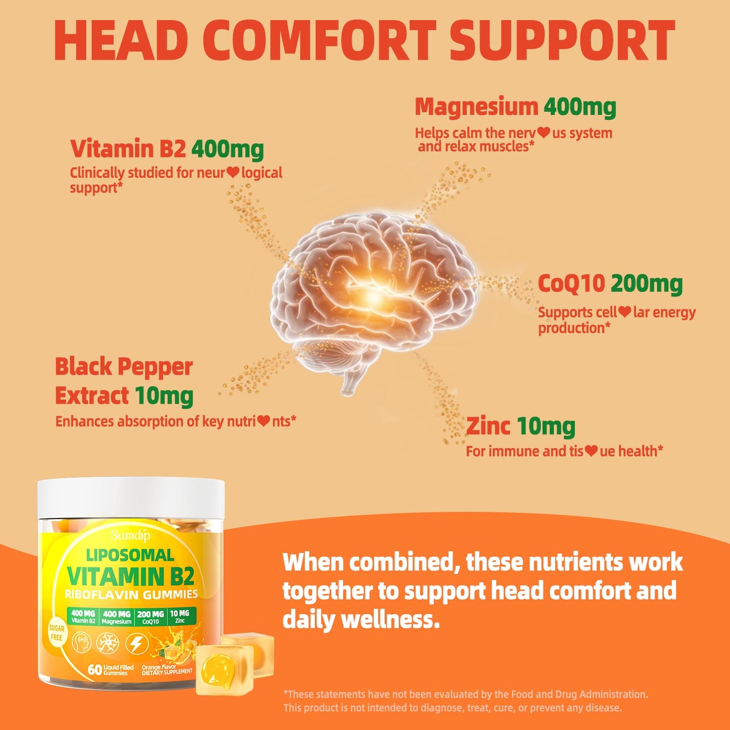 SumDIP Vitamin B2 Gummies, 60 Count