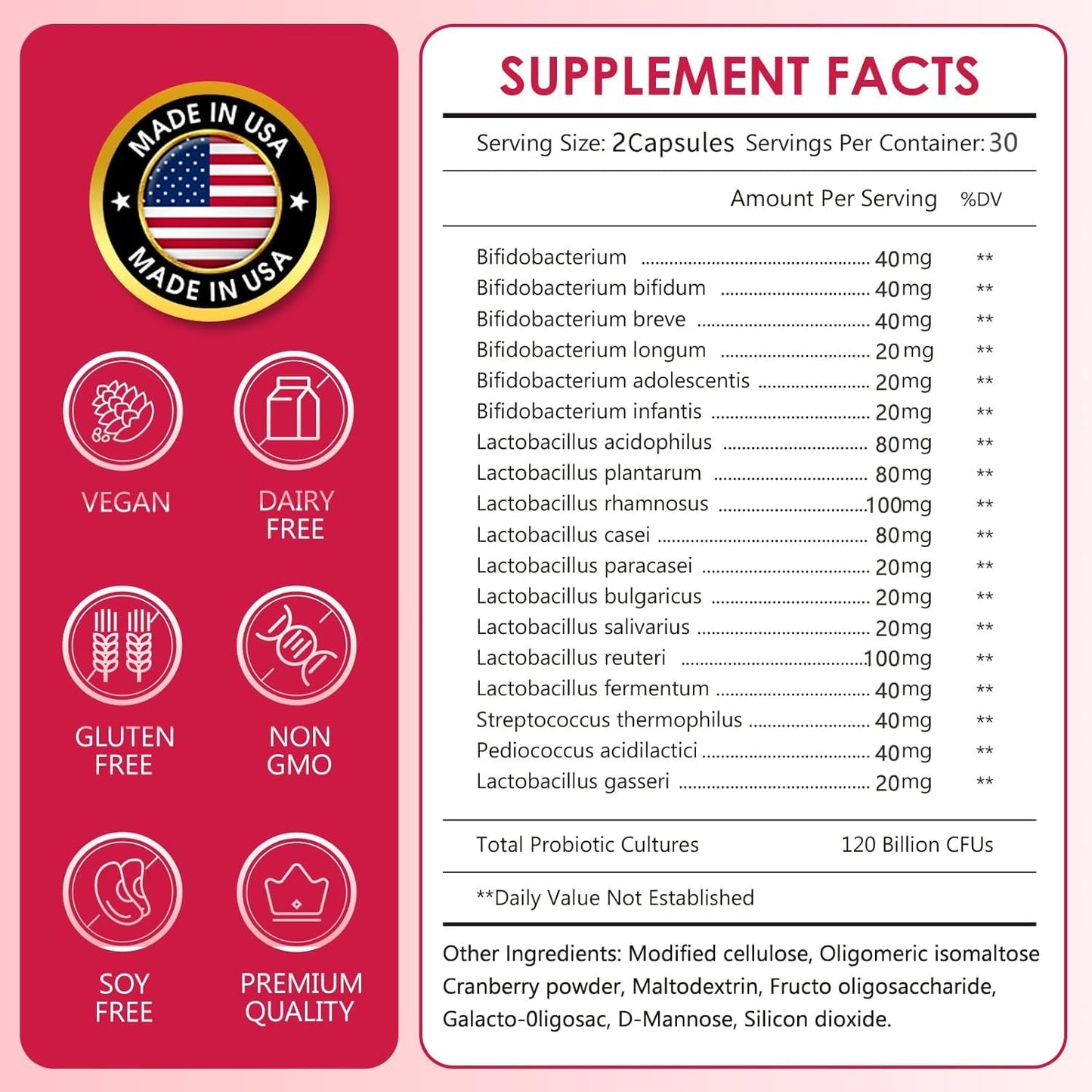 CANLIST Women's Probiotics Capsule, 120 Capsules