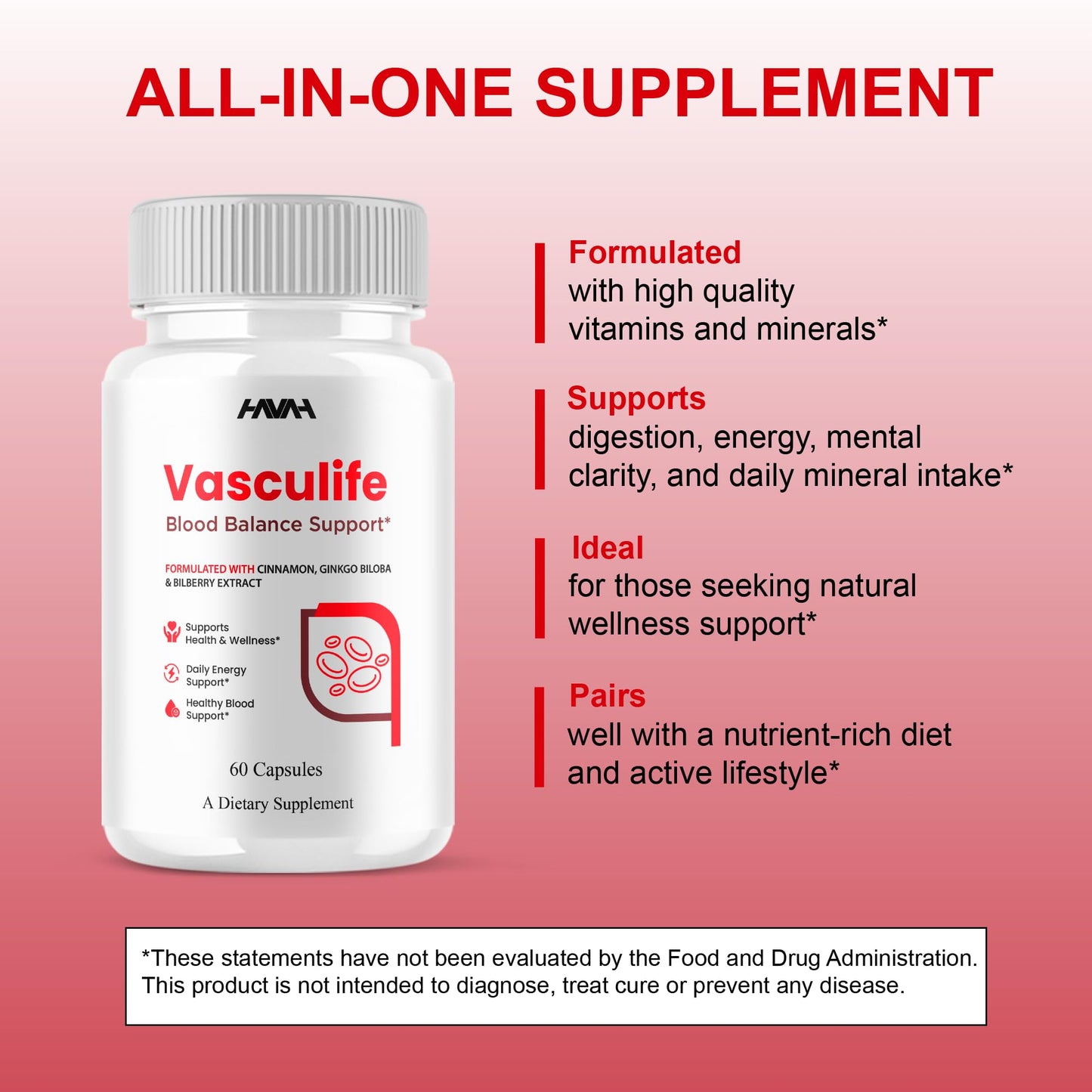 Havah VascuLife Blood Support Capsule, 120 Capsules