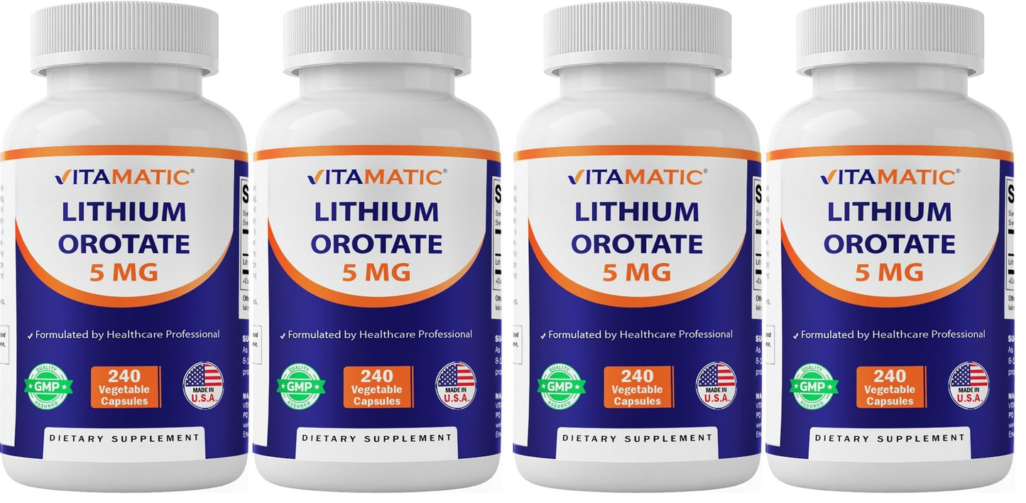 Vitamatic Lithium Orotate 5mg Capsules, 960 Capsules