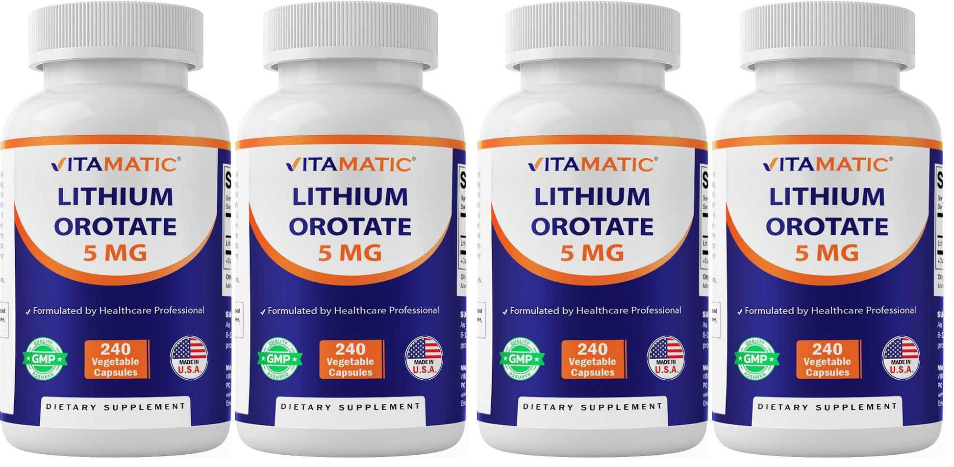 Vitamatic Lithium Orotate 5mg Capsules, 960 Capsules