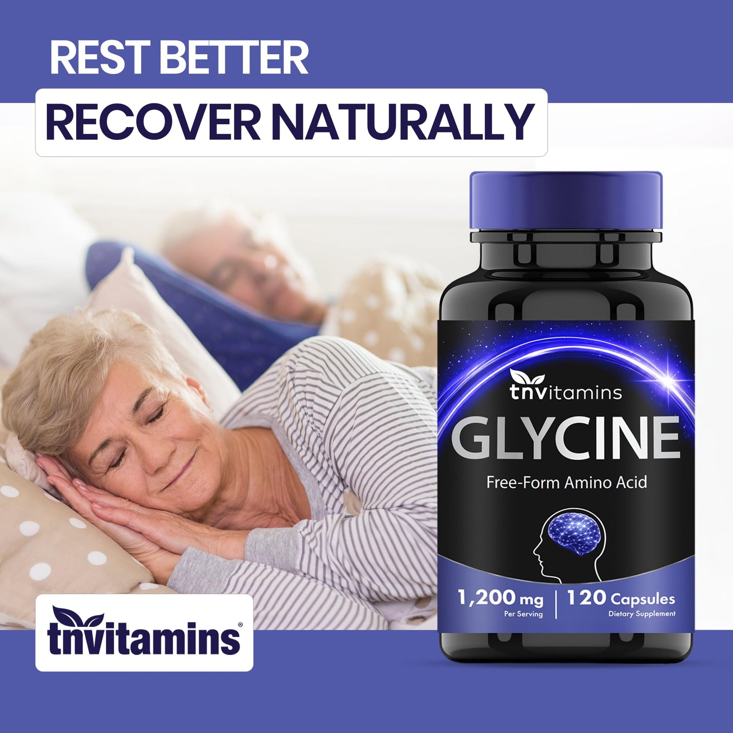 tnvitamins Glycine 1200mg Capsules, 120 Count