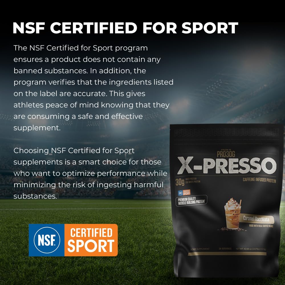 ATHLEAN-RX Xpresso Premium Caffeinated Protein Powder Caramel Macchiato, Powder, 2.67 Pound
