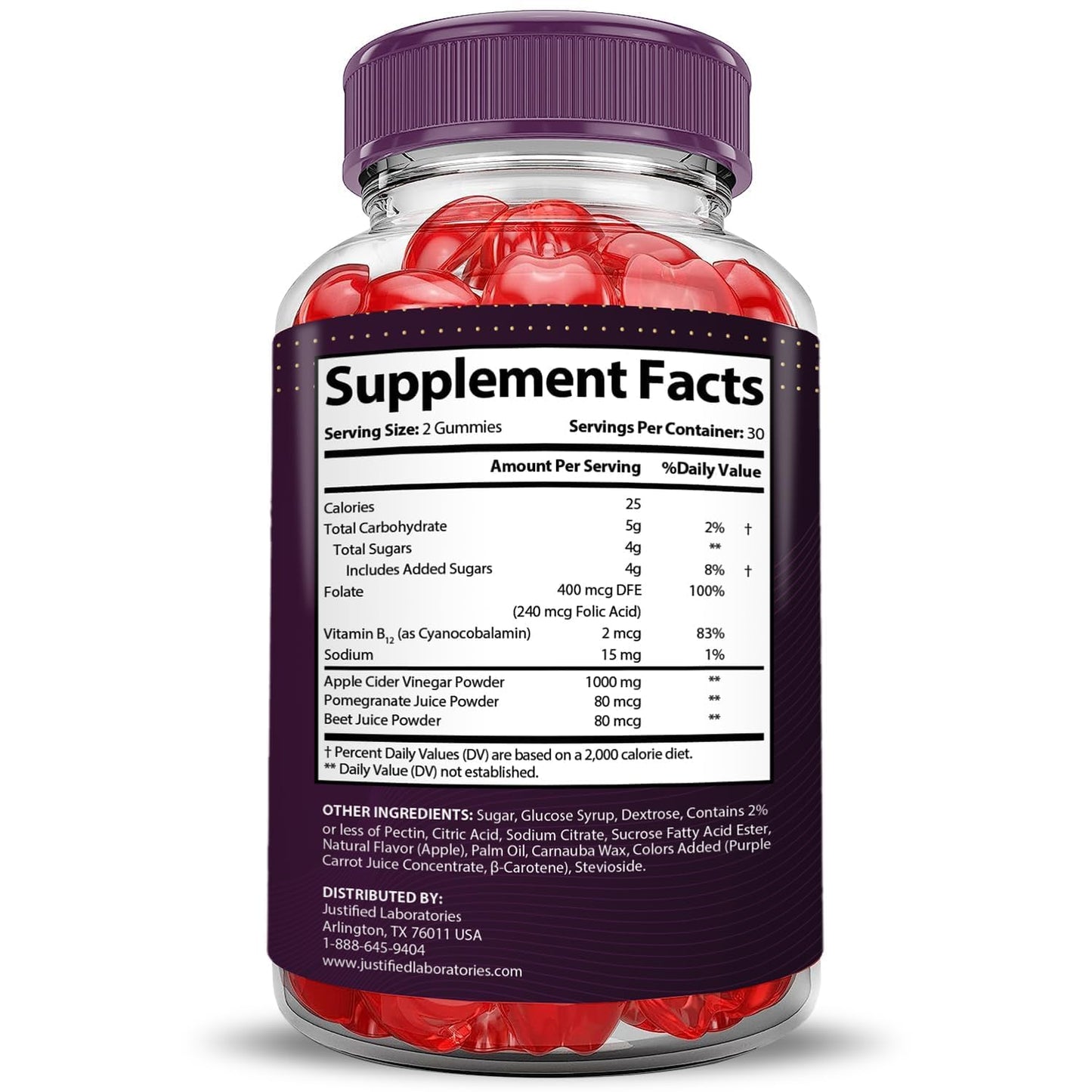 Justified Laboratories Proton Keto ACV 1000 mg 180 Gummies