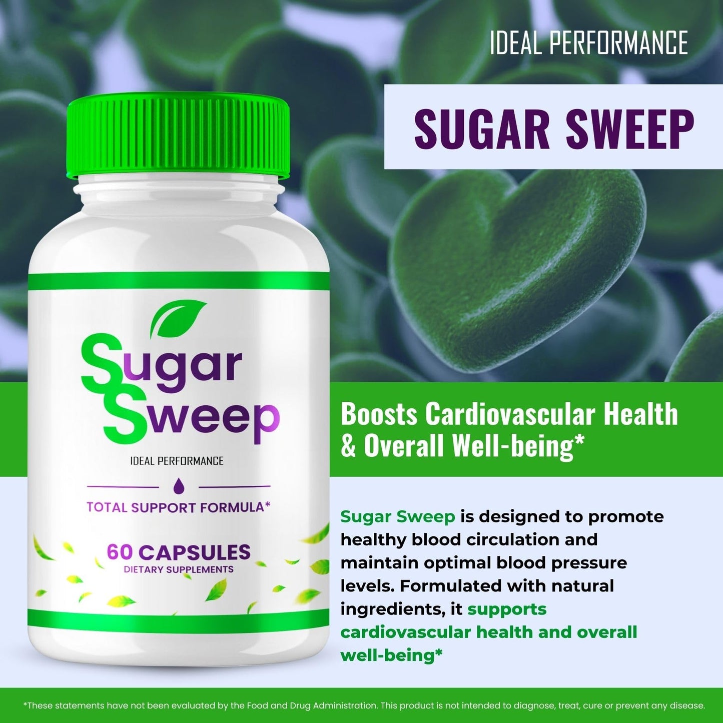 IDEAL PERFORMANCE Sugar Sweep Advanced Blood Formula Capsules 180 Count