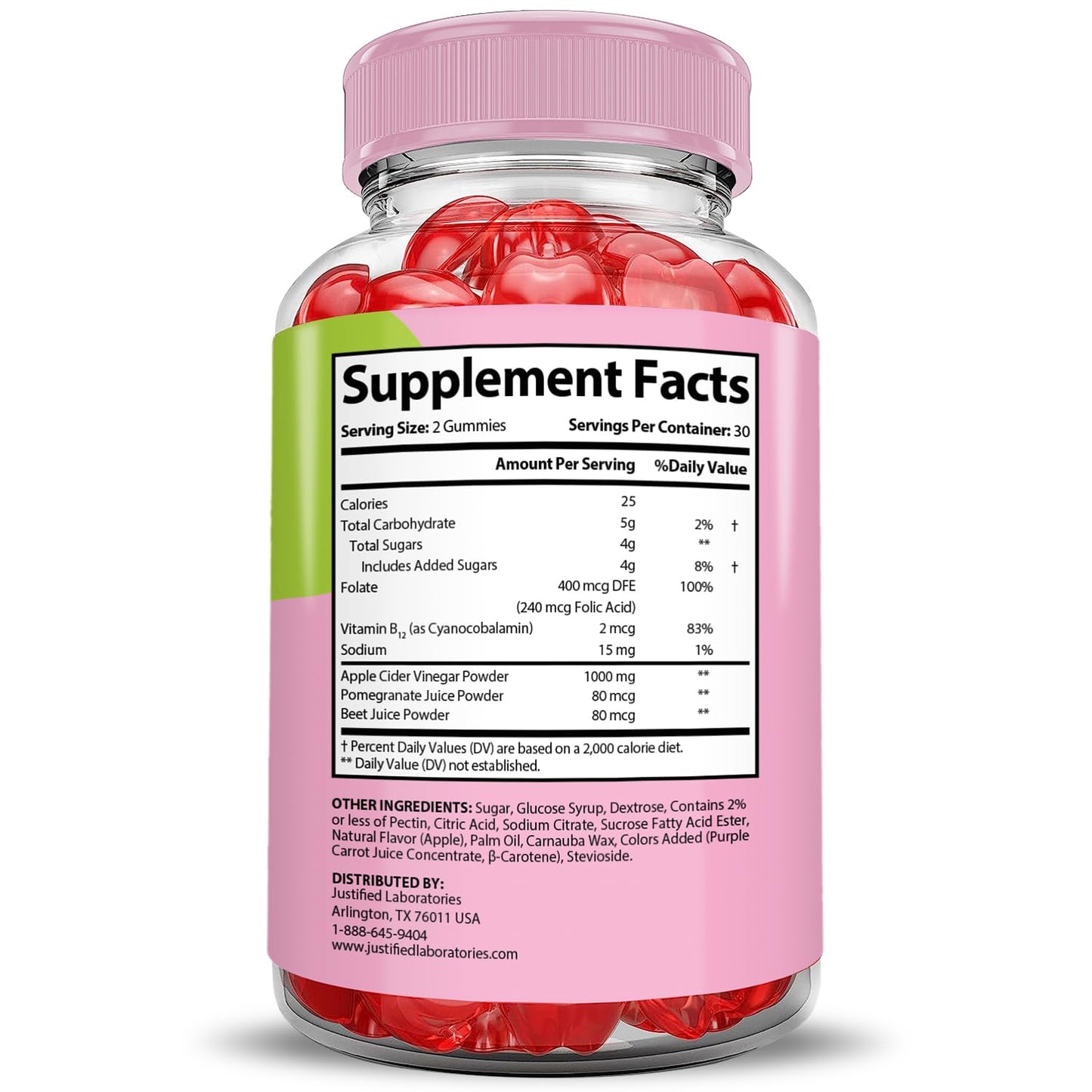 Justified Laboratories Fast Track Keto ACV Gummies 180 Gummies
