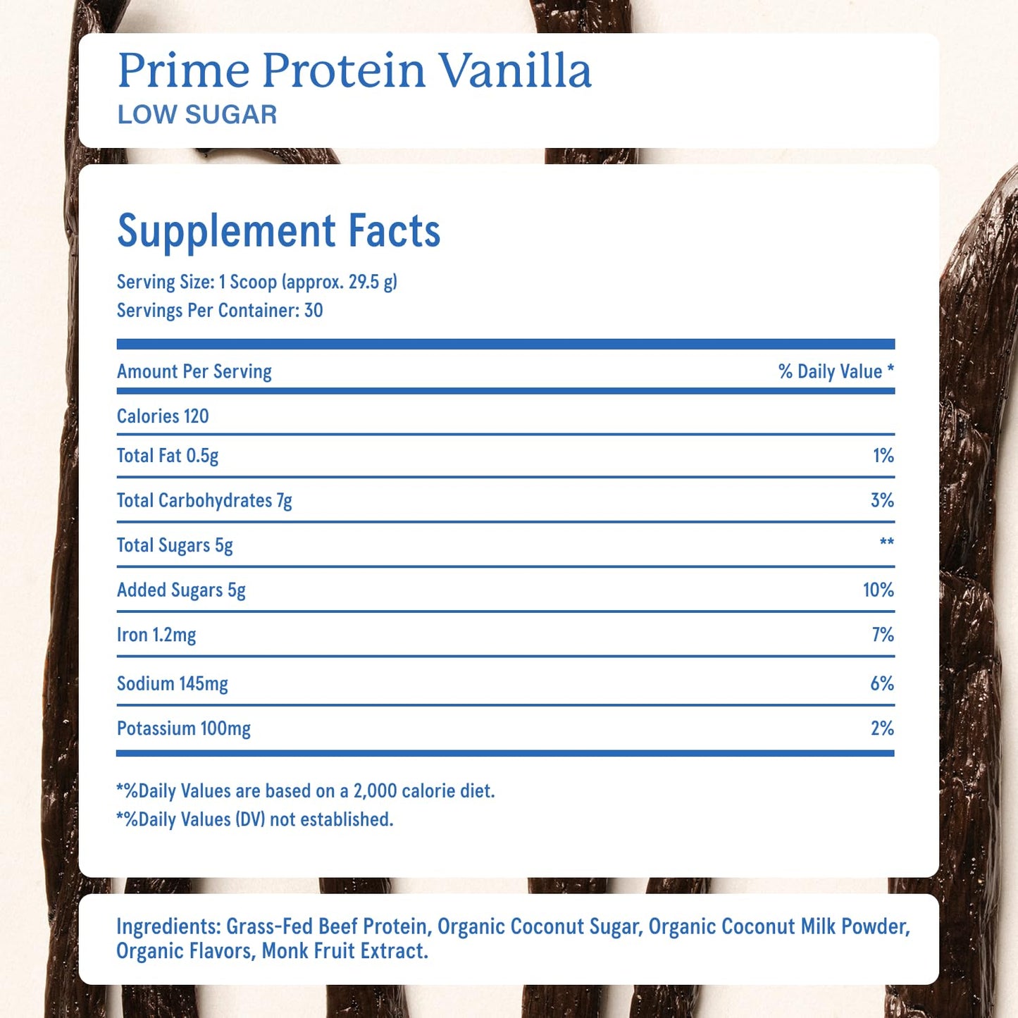 Equip Prime Protein Powder Beef Protein Isolate, Grass-Fed, Paleo & Keto Friendly, Gluten & Dairy Free, Vanilla, 30 Servings