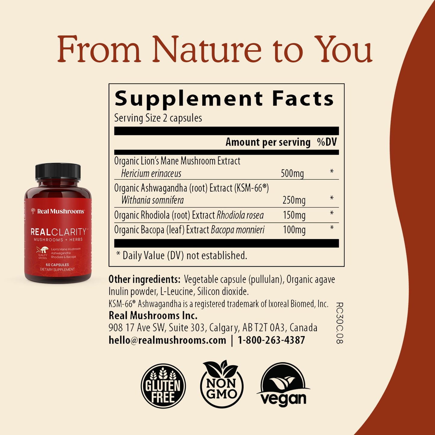 Real Mushrooms RealClarity 3 Capsules