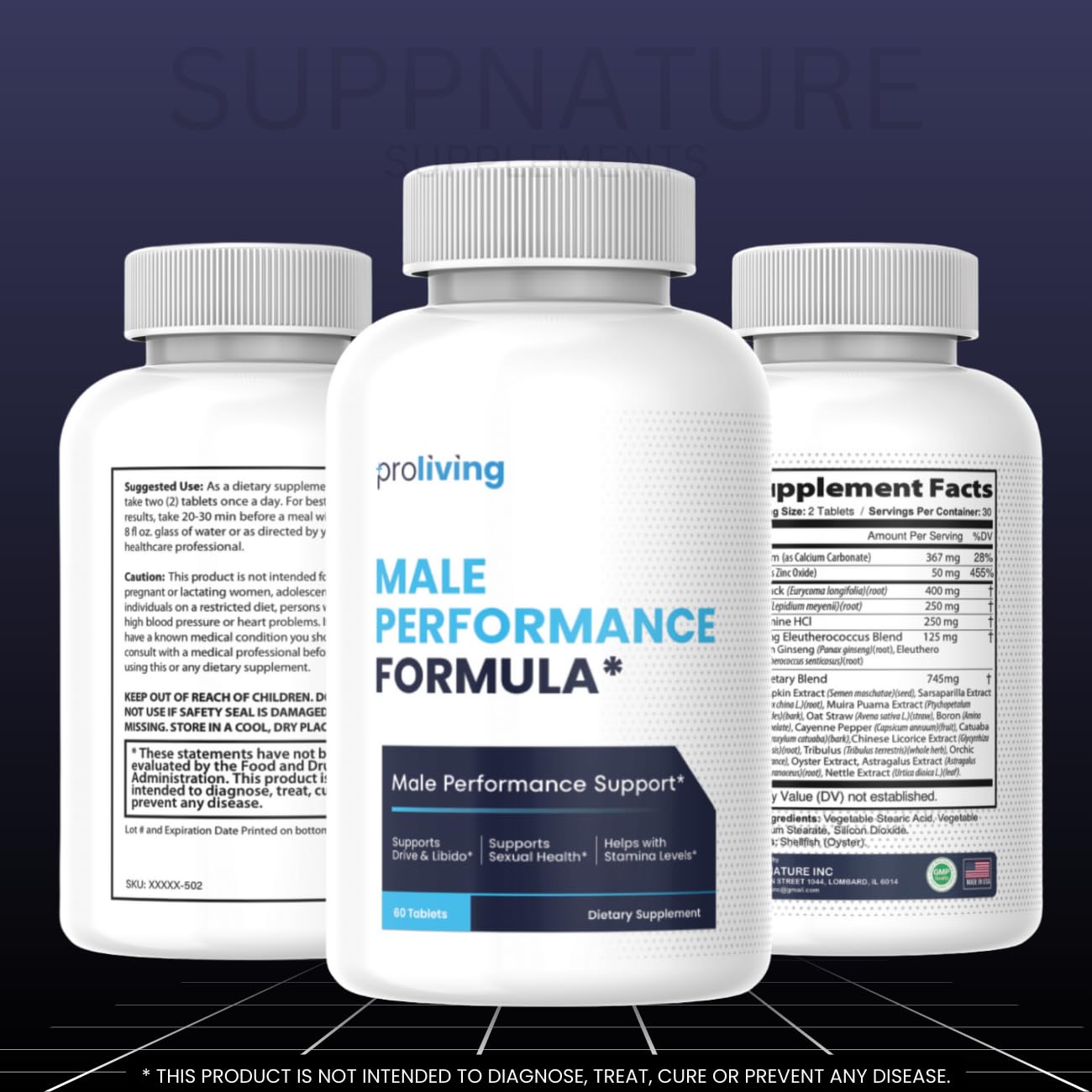 SuppNature Proliving Pills for Men 60 Tablets