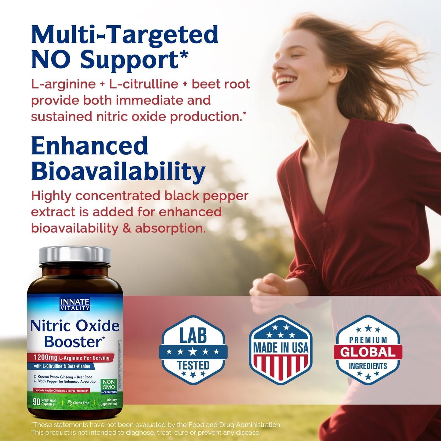 Innate Vitality Nitric Oxide Booster Capsule, 90 Capsules