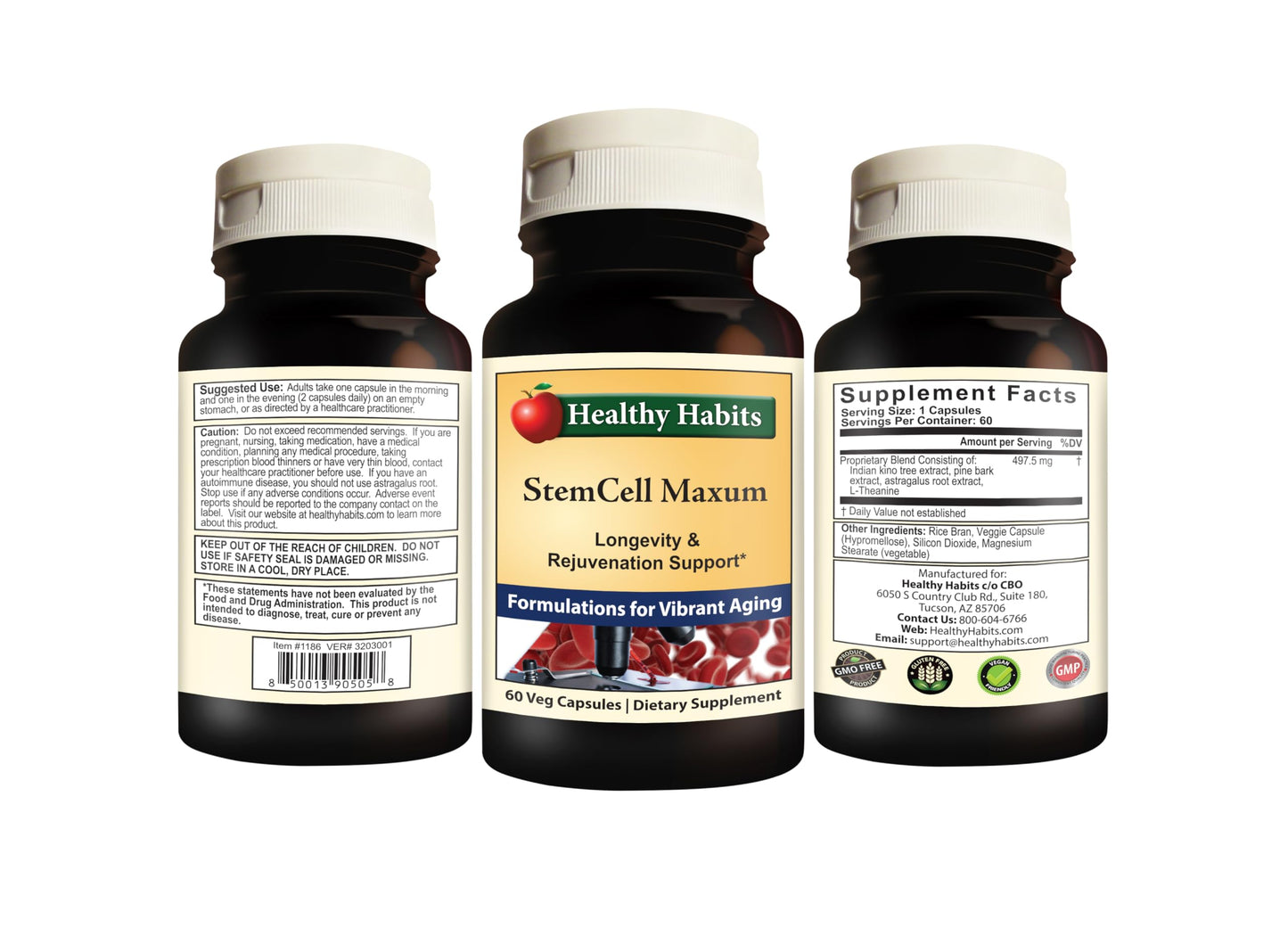 Healthy Habits StemCell Maxum Plant Based Age Defying Support Capsule, 60 Count
