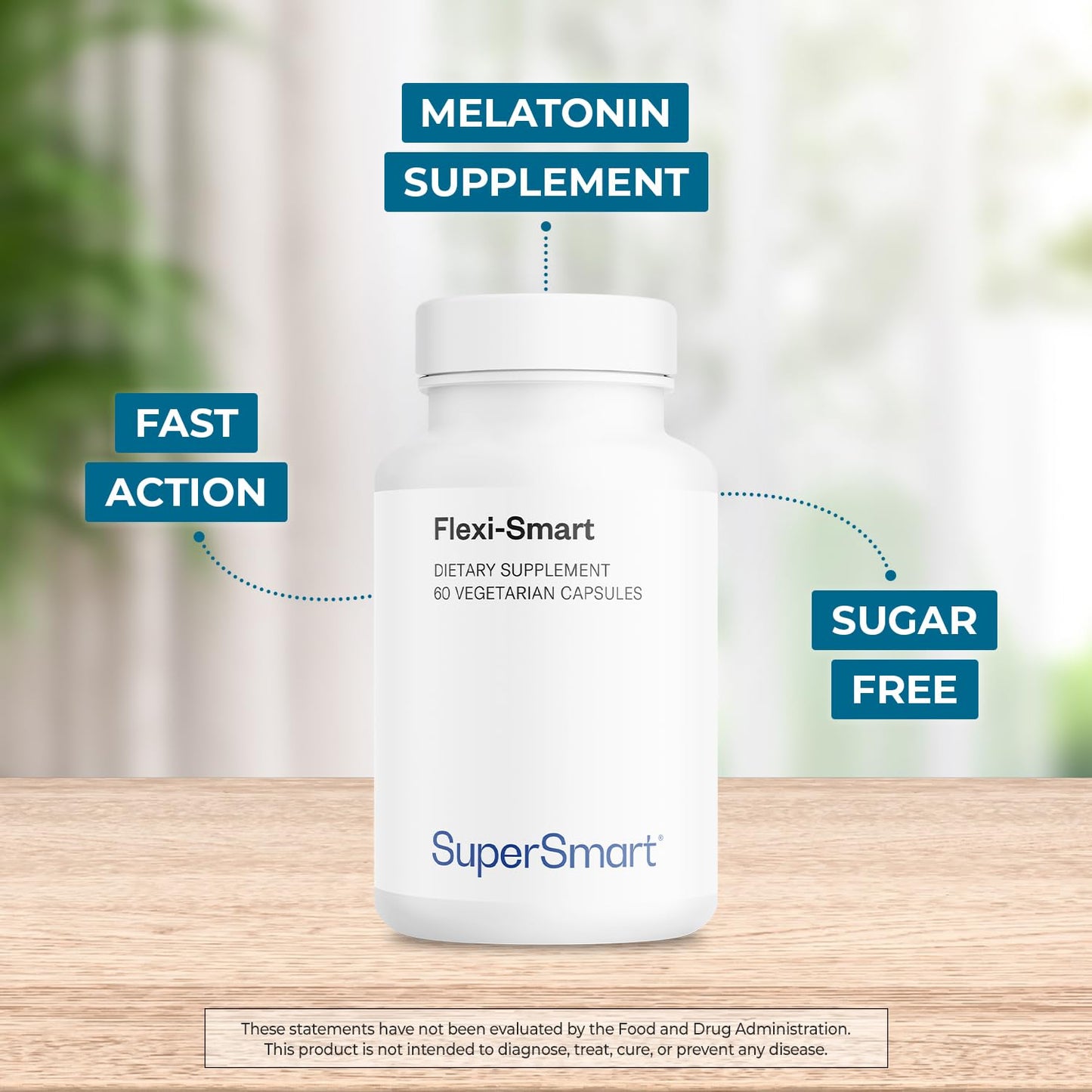Supersmart Melatonin 2.5mg Ultra Fast Acting Natural Melatonin Fast Dissolve Supplement Tablets 60 Tablets