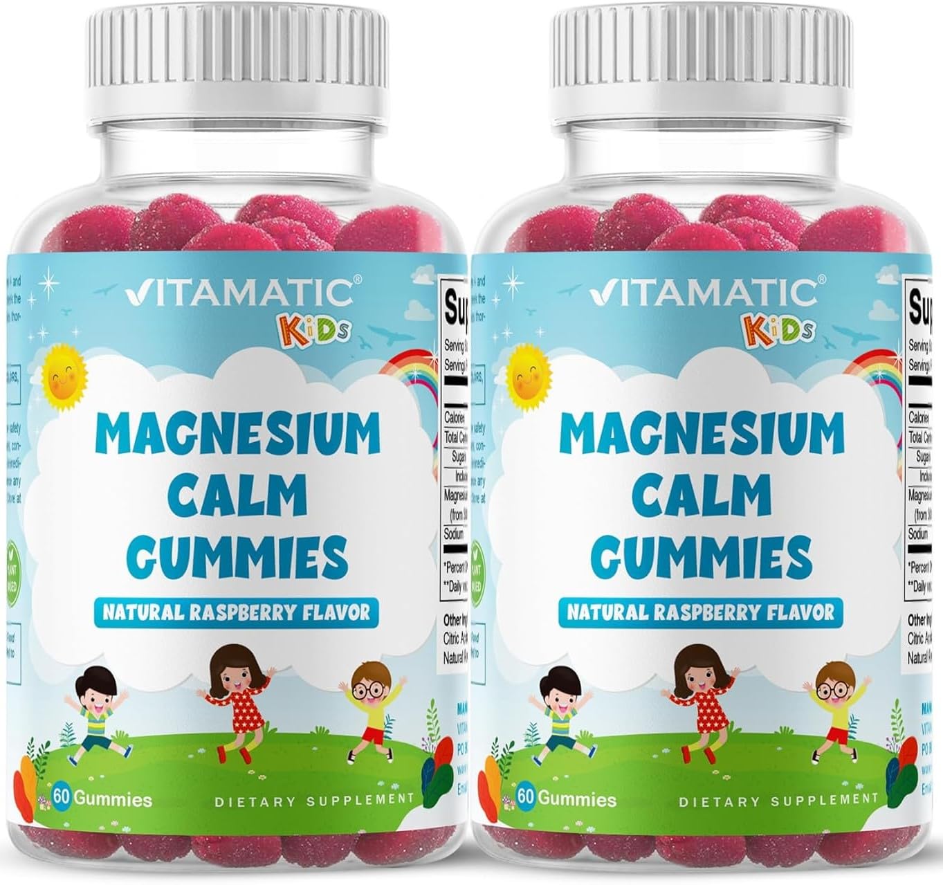Vitamatic Kids Magnesium Calm Gummies, 120 Count