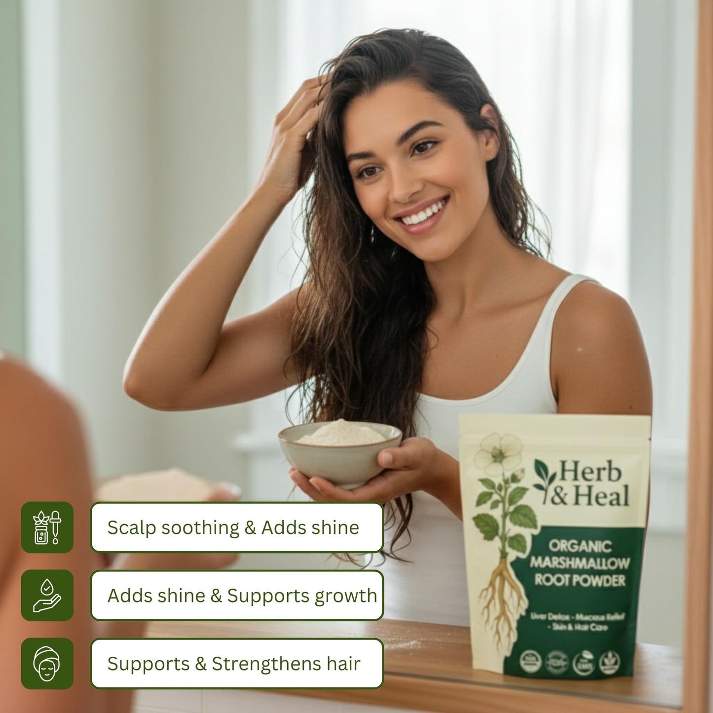 Herb & Heal Organic Marshmallow Root Powder 8 oz