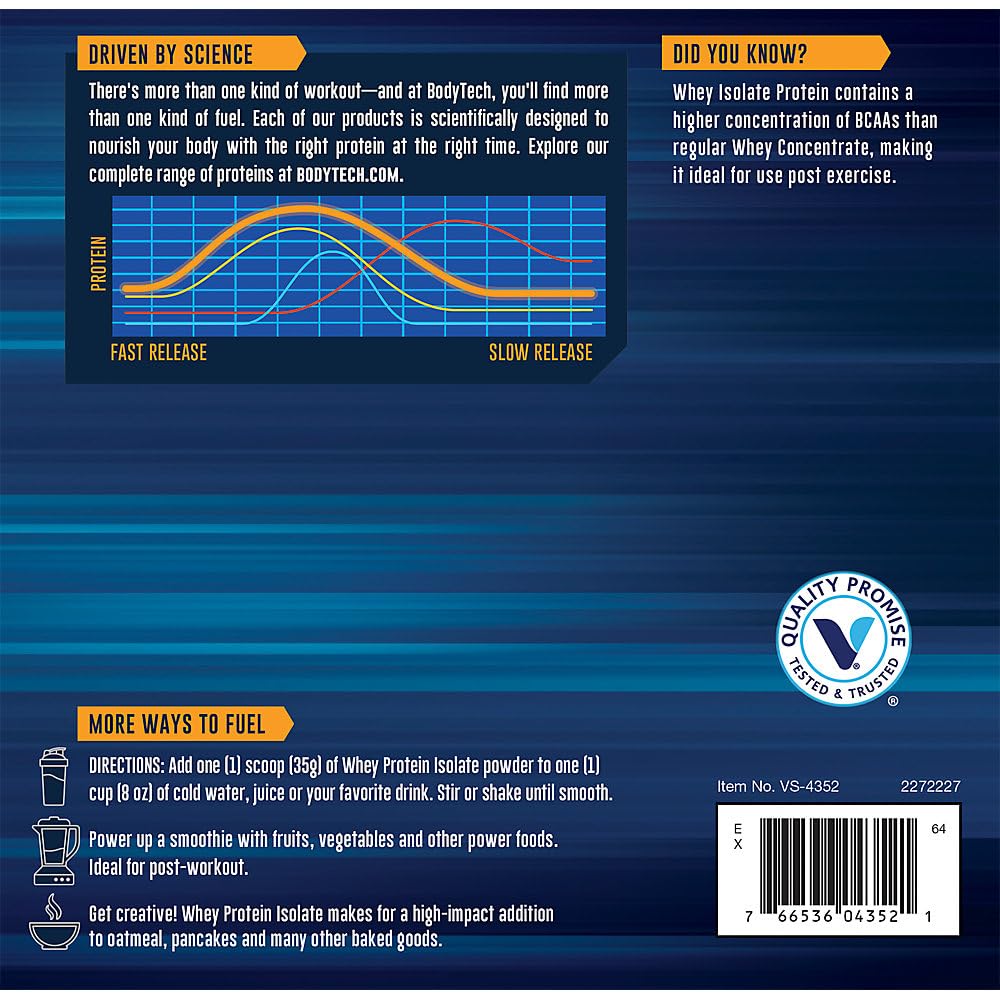 BodyTech Whey Protein Isolate Powder 48 Servings