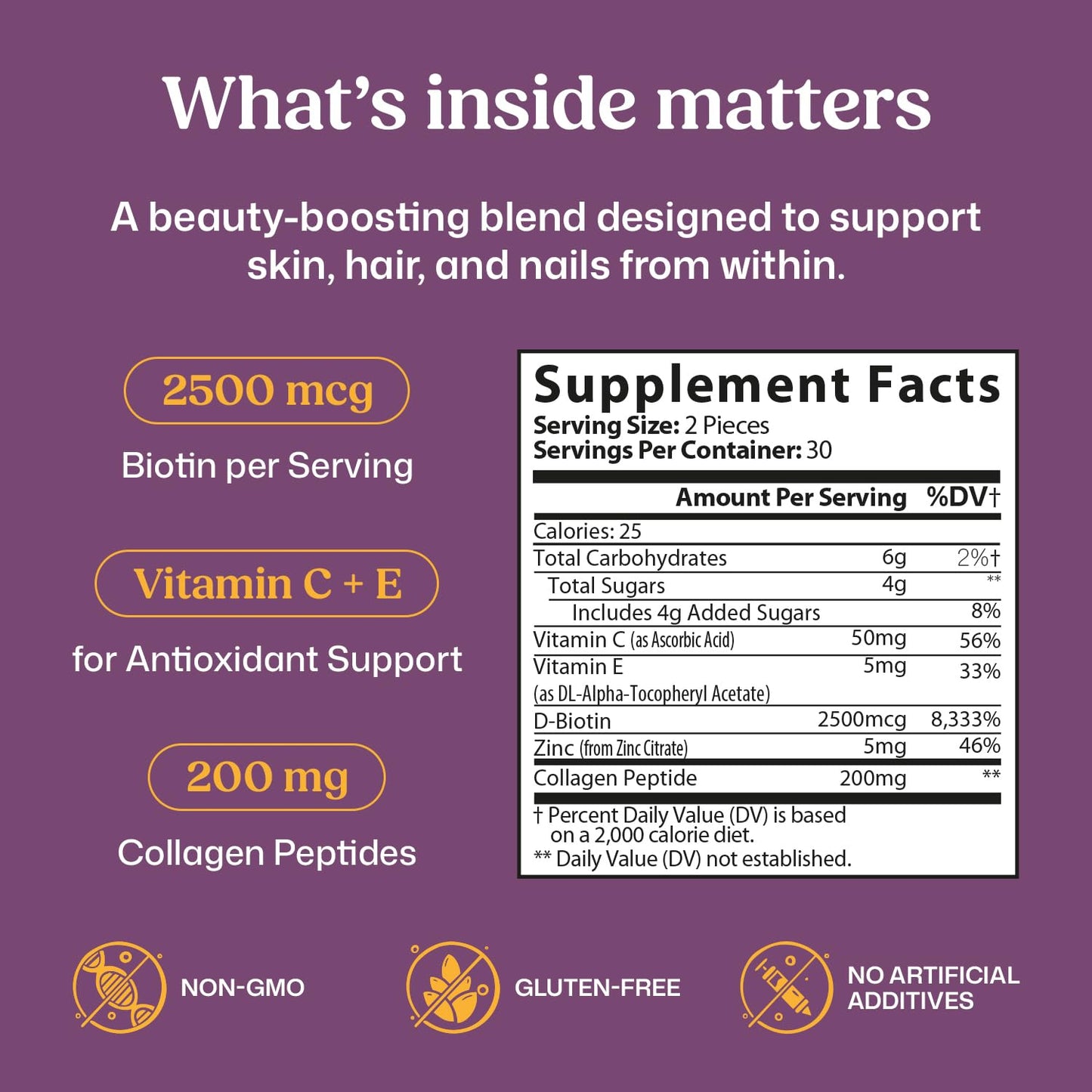 ColonBroom Beauty Biotin & Collagen Gummies with Vitamin C, 60 Count