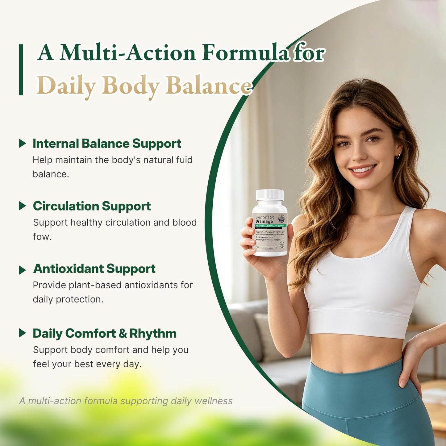 DCRWVCTON Lymphatic Drainage Supplement Lymph Support Capsule, 60 Capsules